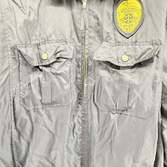 Vtg Merchants Security Officer Jacket/windbreaker Uniform Workwear Black *read* - Picture 3 of 11